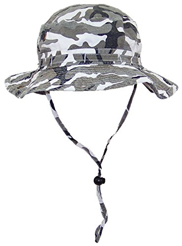 MG Camouflage Ripstop Floppy/Bucket Summer Hat W/Snap Up Sides & Chin Strap - City Camo Extra Large