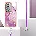 Case for Oppo Reno 11 Pro 5G Protective Case, Marble TPU Protective Shockproof Phone Case with Detachable Neckstrap Cover Women Compatible with Oppo Reno 11 Pro 5G (F)