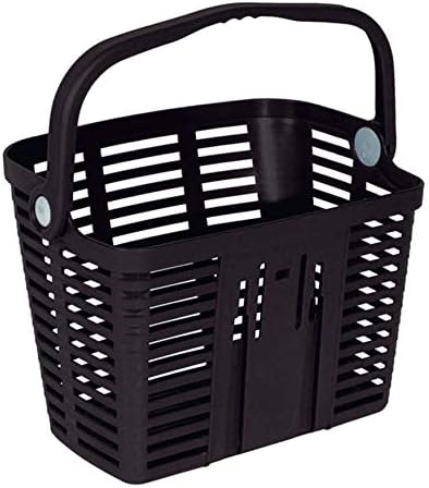 Bicycle Basket, Bellelli, Quick Release, Removable, Lightweight Plastic Basket, Easy to Mount, with Swing Up Handle, Plaza, Made in Italy