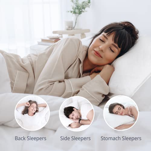 Puredown® Goose Down And Feather Pillows For Side Back And Stomach Sleeper, Hotel Collection Bed Pillows For Sleeping, Standard/Queen Size, 2 Pack #TOP30