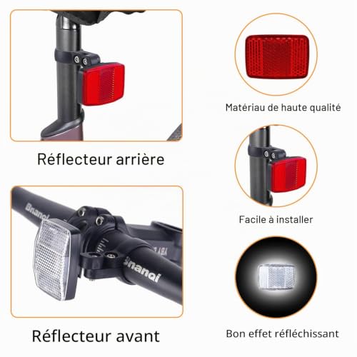 Kzouenzu Catadioptre Vélo [6 Pièces] Yeux De Chat Réflecteur Avant et Arrière, Pour Vélo de Route, VTT et E-Bike – vue 2