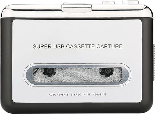 Reshow Kassettenspieler tragbar mit Kopfhörer Kassettenspieler Audio, Kassette zu Digital Konverter, konvertiert Kassettenrekorder in iPod Format, Kompatibel mit Laptops und PCs