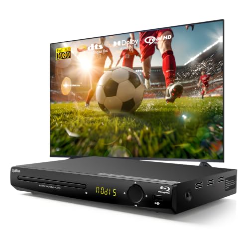 DpBlue BLU RAY Player,1080P Full HD Blu-ray DVD Player for TV/Projector Home Theater Blu Ray Discs Player Support Region A/1 Blu-ray Discs,CD DVDs VCD,U Disk HDD Playback HDMI/AV/Coaxial Output