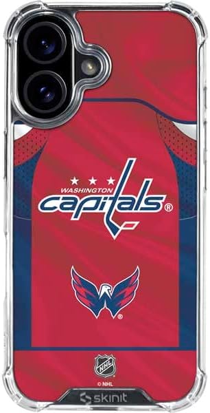 Skinit Clear Phone Case Compatible with iPhone 16 - Officially Licensed NHL Washington Capitals Home Jersey Design