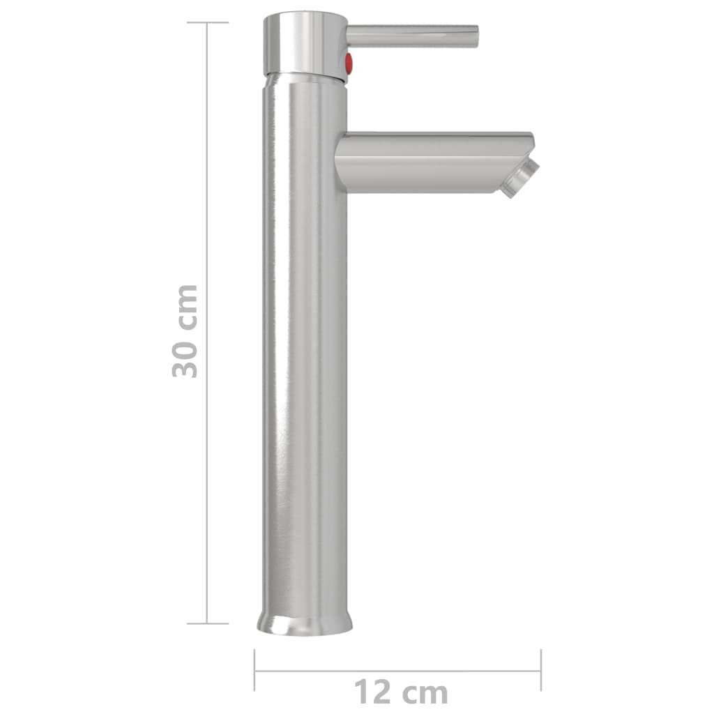 SKM Badezimmer Mischbatterie Silbern 12x30 cm,Heimwerkerbedarf, Sanitärbedarf, Sanitärkeramik & Armaturen, Armaturen,Silber,0.97KG,149091