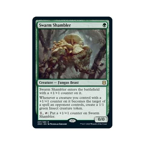 Magic: The Gathering Swarm Shambler Card from Zendikar Rising Cover