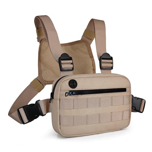 Muserise Bolsa peitoral para esportes ao ar livre, bolsa tática, bolsa de corrida para lazer, bolsa para equipamentos de peito para homens e mulheres