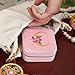 Smileshe Personalized Gifts for Mom Mothers Day, Birthday Gifts, Graduation Gifts for Girls Fashion, Travel Gifts for Teen Girls Trendy Stuff, Velvet Jewelry Box with Flower, Letter C, Pink