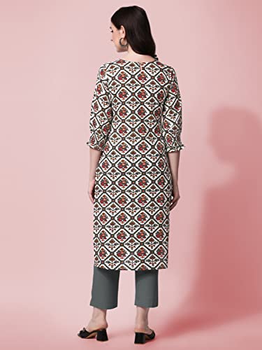 Image of MIRCHI FASHION Women's Straight Fit Paisley Printed And Embellished Kurta Set with Dupatta and Trouser