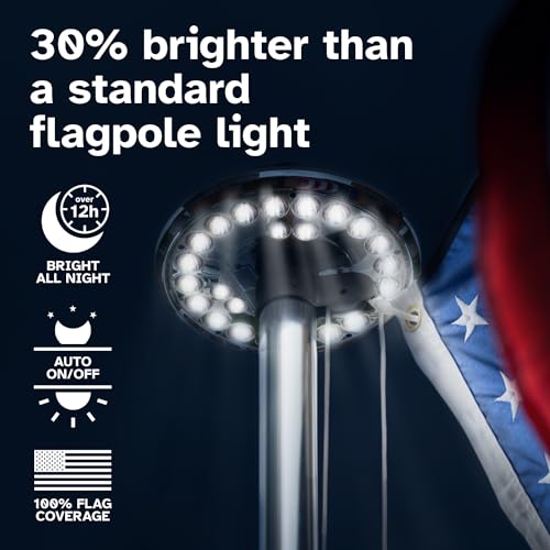 Deneve DNV-400-80001 Flag Pole Light Solar Powered - 26 Led Solar Light For Flagpole thumb #1