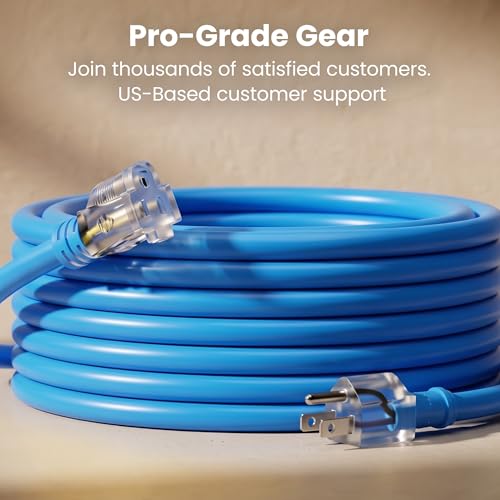 GEARit 14 Gauge Extension Cord 100ft Blue Outdoor Heavy Duty 14/3 SJEOW by GEARit - Used condition - Image 9