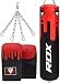 RDX Punching Bag UNFILLED Set Muay Thai MMA Training Gloves with Punch Mitts Hanging Chain, Great for Kick Boxing, Martial Arts, Available in 4FT 5FT