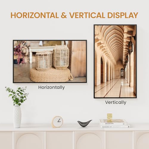 Image of 14x24 Aluminum Metal Picture Frame,Tempered Glass Black Panoramic Picture Frame 14x24,Thin Border 14 x 24 Poster Frame for Artwork to Gallery Wall Mount Horizontal or Vertical