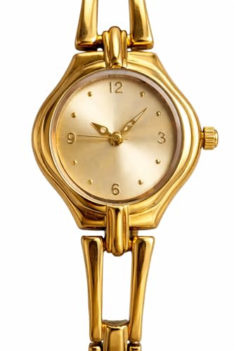 Image of Elegant 23K Gold Bracelet Watch for Women | Minimalist Luxury Analog Wristwatch