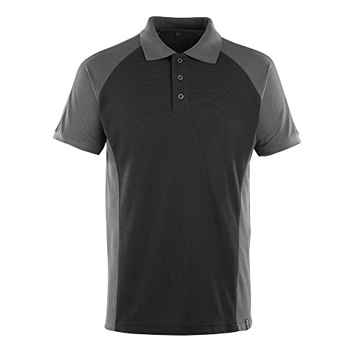 Mascot 50569-961-0918 Bottrop Unique Modern Fit Polo Shirt, Size 2XL, Black/Dark Anthracite