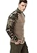 CQR Men's Combat Shirt Tactical 1/4 Zip Long Sleeve Military BDU Shirts Camo EDC Top with Pockets, Combat Shirts Woodland Olive, Medium