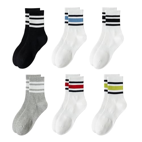 Image of VWU Women Men Crew Socks Cotton Dress Socks Ankle Neutral Casual Gilr Boy Solid Color Crew Socks SIze 5-12