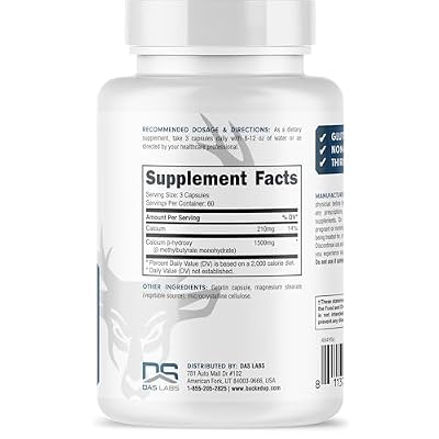 Bucked Up HMB (Beta-Hydroxy Beta-Methylbutyrate) 1500mg Per Serving, Essentials (60 Servings, 180 Capsules)