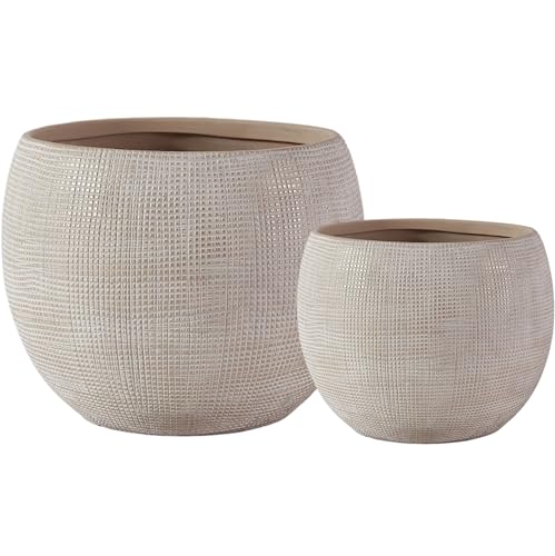 Olly & Rose Keramik Pflanzkübel Set Beige