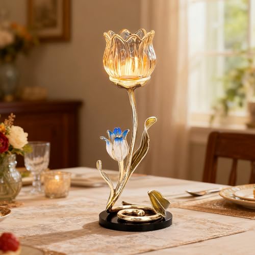 Luxury Crystal Glass Flower Candle Holder – Romantic French-Style Aromatherapy