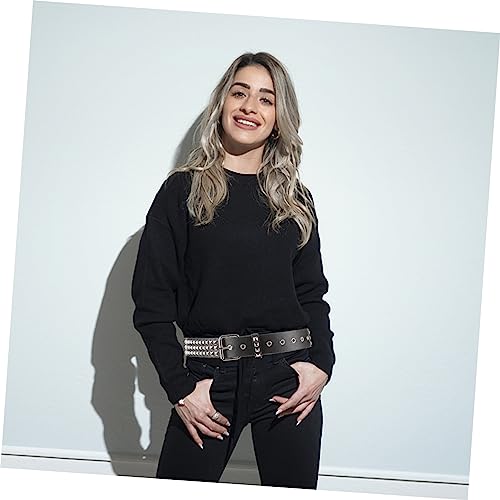 Punk Style Waist Belt Buckle for Men and Women All-matching Casual Accessory for Parties Festivals and Daily Wear Unique Design Rivets and Star Eyelets3