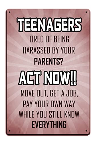 Teenagers Act Now Move Out Tin Sign Children Room Decor Teenager Kids Bedroom Wall Door Metal Signs Great Gift For All Occasions 8x12 Inch