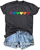 Gay Pride Shirts Women Rainbow Graphic Tee Love Wins T Shirt LGBT Equality Shirts Casual Summer Short Sleeve Tops (Grey, Small)