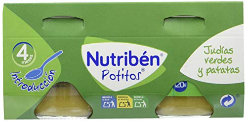 Nutribén Potitos Introducción a Las Judías Verdes Y Patatas Desde Los 4 Meses, 3 x 2 (6 X 120)...