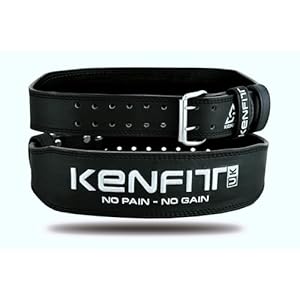 Weight Lifting Leather Belt for Gym & Powerlifting – Kenfit 4″ & 6″ Buffalo Hide Padded Strap | 10 Adjustable Holes for Heavy Squats, Deadlifts & Exercise | Back Support for Men & Women