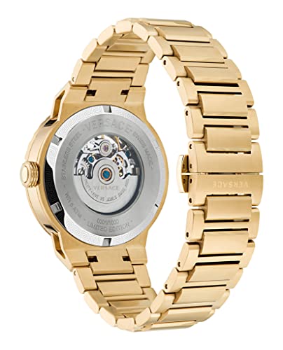 Versace Medusa Infinite Skeleton Collection Luxury Womens Watch Timepieces with a Gold Bracelet Featuring a IP Yellow Gold Case and a Black Dial3