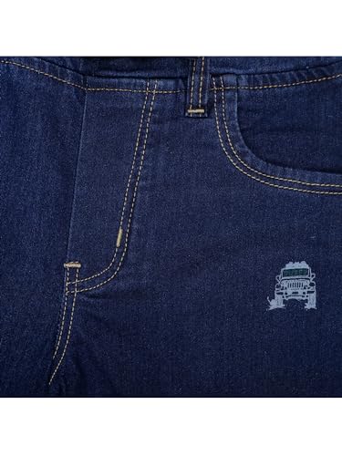 Image of Boys Regular fit,Light Blue,Drawstring Elastic Waistband,Stretchable Cotton Denim, Clean Look,Casual,Below Knee Length, 3 /4 Shorts