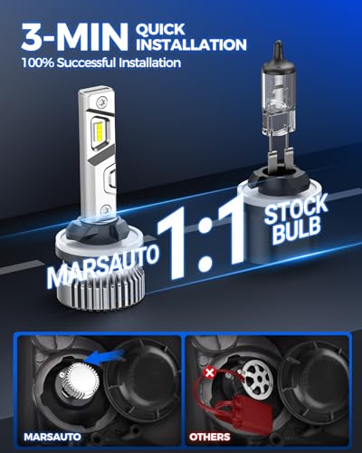 Image of Marsauto 880 Led Fog Light Bulb, 12,000LM 881 893 899 Led Fog Light Bulb, 600% High Bright 6500K White Strong Penetration, Upgraded 1:1 Mini Size 880 Fog Lights, Powersports Accessory Light Kits