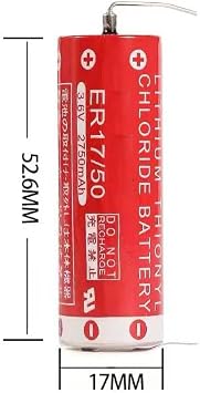 50 Pcs ER17/50 Battery for MAXELL ER17/50 3.6V Lithium Battery ER1750 2750mAh PLC Battery with Solder feet (50 Pcs)