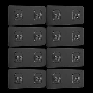 Prasacco 8 Pcs Shower Shelf Adhesive Hooks, Shower Caddy Adhesive Replacement, Strong Adhesive Hooks for Shower Corner Shelf Basket