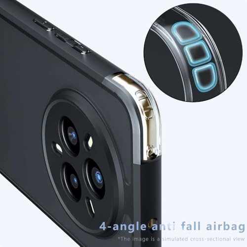Image of Case Compatible with Realme 14 Pro Plus 5G, Anti-Scratch, dust Proof, Selected TPU Material and Four Corner Airbags Shock and Drop Resistance Cover for Realme 14 Pro Plus- (Black)
