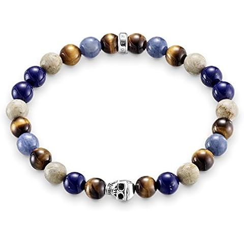 Thomas Sabo Men's Skull Bracelet with Lapis Lazuli Cover