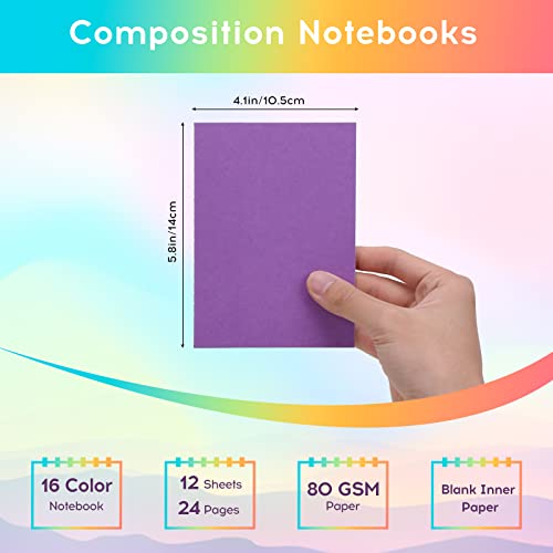 Eoout 16 Pack A6 Colorful Blank Books For Kids, Notebooks For Journaling And Sketching, 16 Assorted Bright Colors Small Pocket Notebooks For Writing, 4.25X5.5 Inches Pocket Size For Arts And Crafts #TOP1
