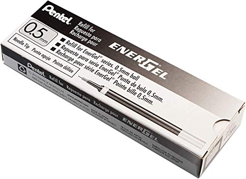 Pentel Refill Ink For Energel Liquid Gel Pen, 0.5Mm, Needle Tip, Black Ink, Box Of 12 (Lrn5-A-12) #TOP4