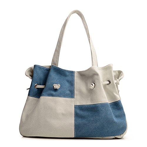 Sac à bandoulière de voyage bicolore pour femmes look décontracté
