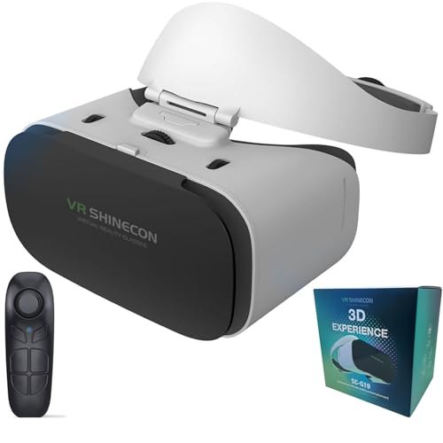 CXCZFG Visore VR Telefono Controller, Occhiali VR 3D TV, Film E Videogiochi, Virtual Reality Headset per iPhone/Android Phone Compatibile 4.7-7.1 Pollici(B03)