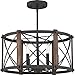 Quoizel BRO1720MK Baron Semi Flush Ceiling Lighting, 6-Light, 360 Watts, Marcado Black (14"H x 20"Dia)