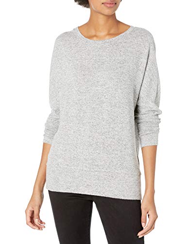 Amazon Brand - Daily Ritual Women's Cozy Knit Dolman Cuff Sweatshirt, Heather Grey Marl, Medium