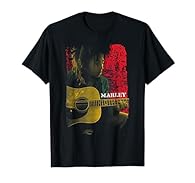 Official Licensed Bravado Bob Marley Coloured Guitar Pose Official Bob Marley Merchandise Lightweight, Classic fit, Double-needle sleeve and bottom hem