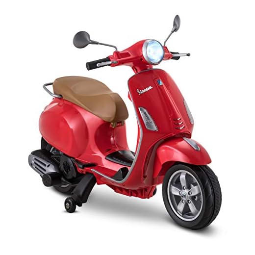 Kid Trax Toddler Vespa Scooter Electric Ride On Toy, 3-5 Years Old, 6 Volt, Max Weight 60 lbs, Red