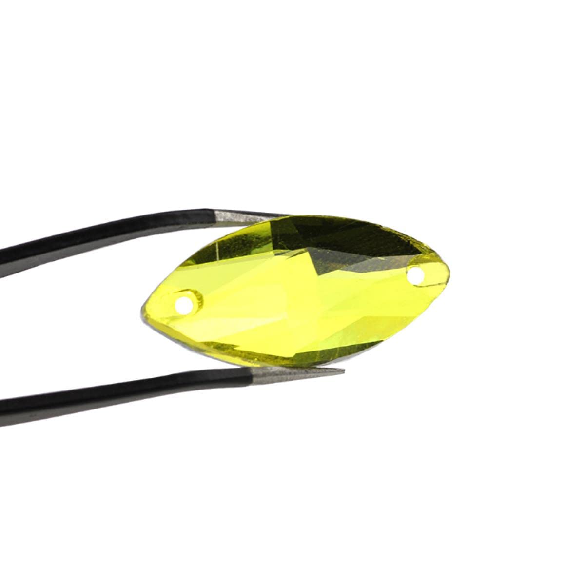 30 Strass A Forma Di Occhio Di Cavallo In Vetro – Cristalli Cuci O Incolla, Base Oro, Per Abiti, Borse, Scarpe E Costumi Di Danza - 2