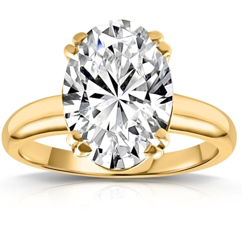 Pompeii Certified 4 Ct Oval Diamond Solitaire Engagement Ring 14k Yellow Gold