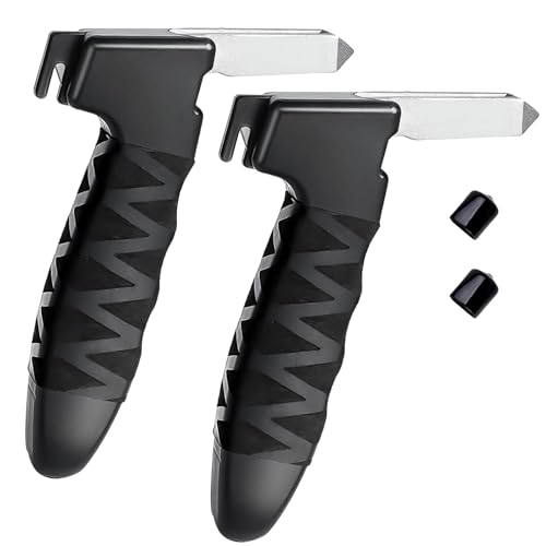 2 Pack Car Door Handle Assist for Elderly – 3-in-1 Car Handle Assist Auto Cane with Seat Belt Cutter & Window Breaker Car Door Latch Handle for Safe Entry/Exit Car for Seniors & Handicapped, Black