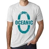 Lavable en lavadora Hombre Camiseta Vintage T-Shirt Gráfico Letter O Countries and Cities Oceanic Blanco Moteado