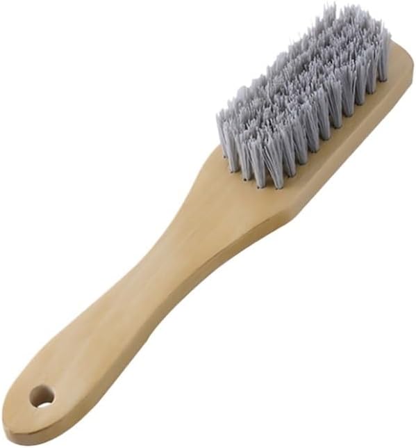 Solid Wood Handle Cleaning Shoe Brush with Soft Bristles that Won't Damage The Shoe