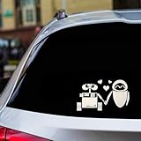 H-TRADINGS Love Wall-E White 7 Inches Approx Cars, Jet Ski,Pontoon, Walls,Laptop,Die-Cut Vinyl Stickers Decals SUV,Trucks, Windows,Bumper